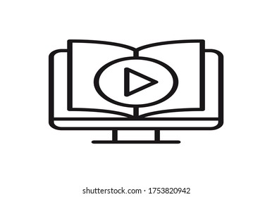 video tutorials  icon vector for web apps