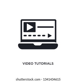 video tutorials isolated icon. simple element illustration from e-learning concept icons. video tutorials editable logo sign symbol design on white background. can be use for web and mobile