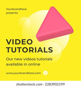 Tutoriales de video en línea de servicio educativo y de entretenimiento promocional post página de aterrizaje ilustración vectorial. Internet en el ciberespacio contenido útil para estudiar la publicidad digital con lugar para el texto