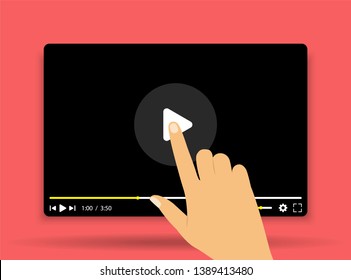 Video tutorials  Video player  Hand clicks the start button 