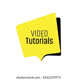 video tutorials sign on white background