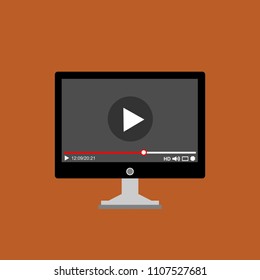 Video tutorials, study and learning concept. Vector flat illustration.