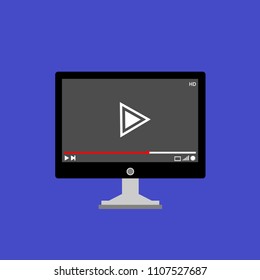 Video tutorials, study and learning concept. Vector flat illustration.