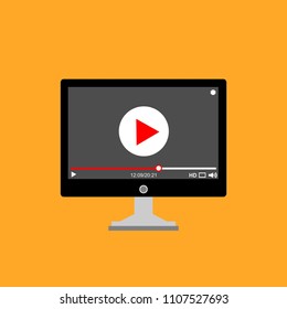 Video tutorials, study and learning concept. Vector flat illustration.