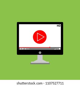 Video tutorials, study and learning concept. Vector flat illustration.