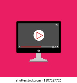 Video tutorials, study and learning concept. Vector flat illustration.