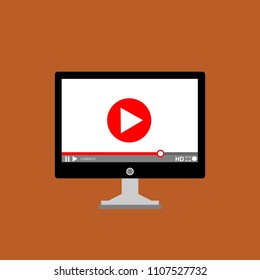 Video tutorials, study and learning concept. Vector flat illustration.