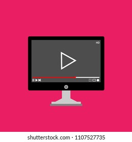 Video tutorials, study and learning concept. Vector flat illustration.