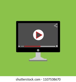 Video tutorials, study and learning concept. Vector flat illustration.