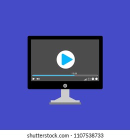 Video tutorials, study and learning concept. Vector flat illustration.