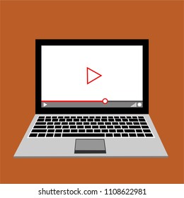 Video tutorials, study and learning concept. Vector flat illustration