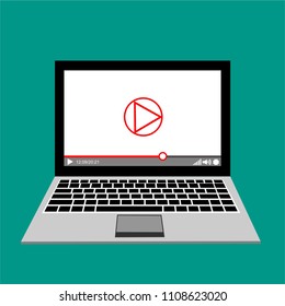 Video tutorials, study and learning concept. Vector flat illustration