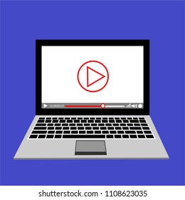 Video tutorials, study and learning concept. Vector flat illustration
