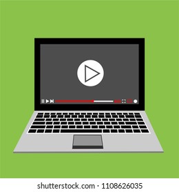 Video tutorials, study and learning concept. Vector flat illustration