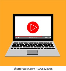 Video tutorials, study and learning concept. Vector flat illustration