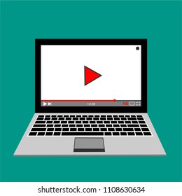 Video tutorials, study and learning concept. Vector flat illustration