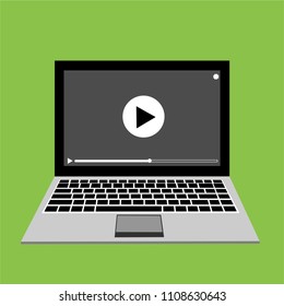 Video tutorials, study and learning concept. Vector flat illustration
