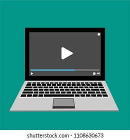 Video tutorials, study and learning concept. Vector flat illustration