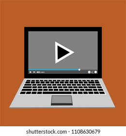 Video tutorials, study and learning concept. Vector flat illustration