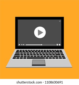 Video tutorials, study and learning concept. Vector flat illustration