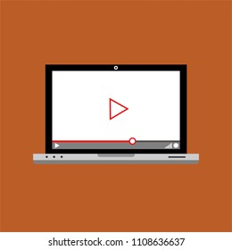 Video tutorials, study and learning concept. Vector flat illustration