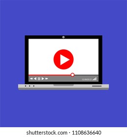 Video tutorials, study and learning concept. Vector flat illustration