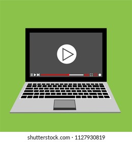 Video tutorials, study and learning concept. Vector flat illustration