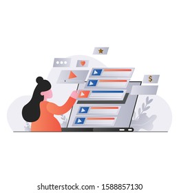 Video Tutorials vector illustration flat style design