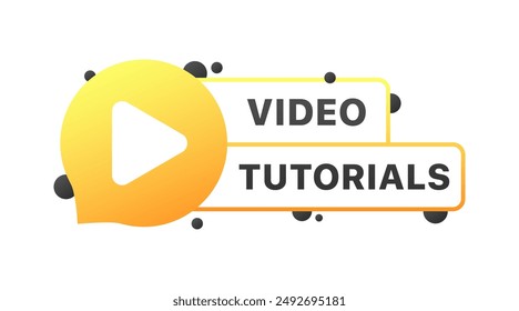 Video tutotials icon. Message icon. Flat style. Vector icon.