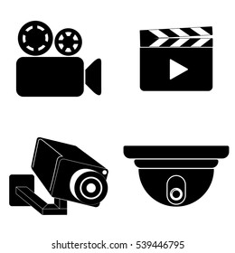 Video and TV icons  vector set