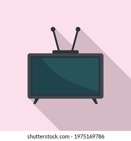 Video tv set icon. Flat illustration of video tv set vector icon for web design