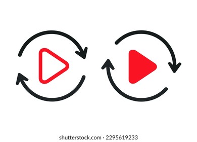 Icono de sincronización de actualización de vídeo. Vector de ilustración