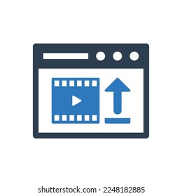 Video Upload browser Icon Sign Symbol