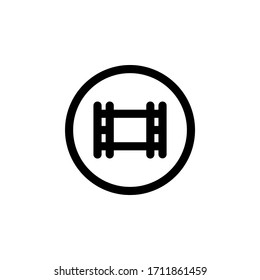Video User Interface Outline Icon Logo Vector Illustration
