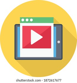 video vector circle shadow flat icon