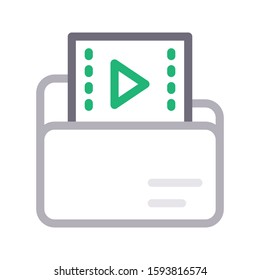 video vector color line icon 