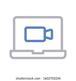 video vector color line icon 