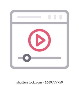 icono de línea de color de vector de vídeo 