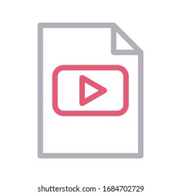 icono de línea de color de vector de vídeo 