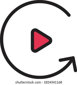 video vector color line icon 