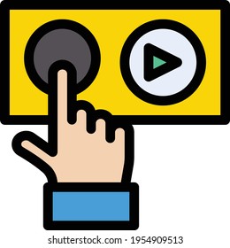 video vector color line icon