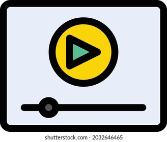 video vector color line icon