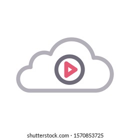 video vector colour line icon 