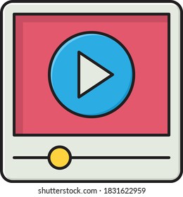 video vector colour line icon 