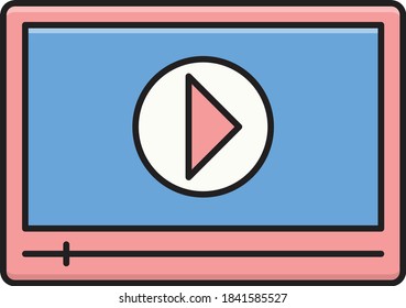 icono de línea de color de vector de vídeo 