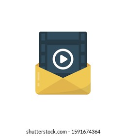 video vector flat color icon 