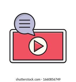video vector flat color icon 