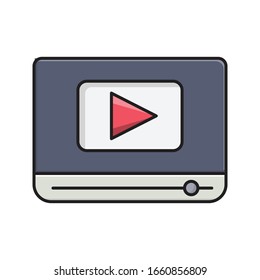 video vector flat color icon 