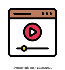 icono de color plano vectorial de vídeo 