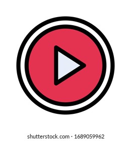 video vector flat color icon 